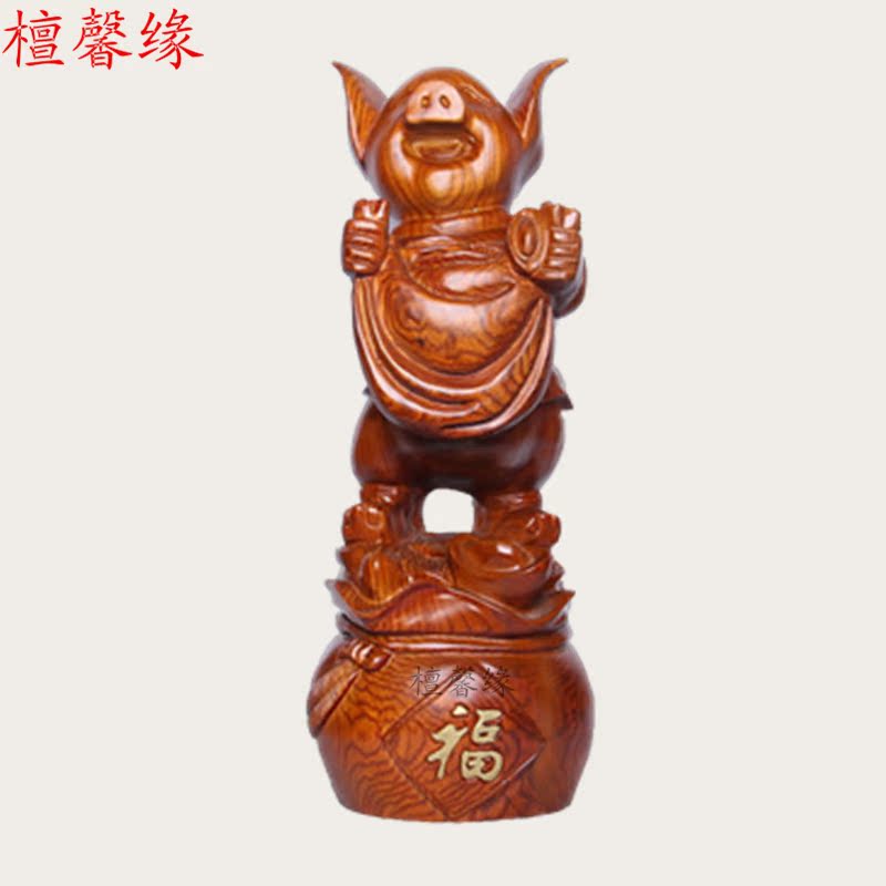 桌面擺件可愛網紅中式客廳創意紅木紙巾盒擺件大紅酸枝抽紙盒實木雕花復古餐巾紙盒