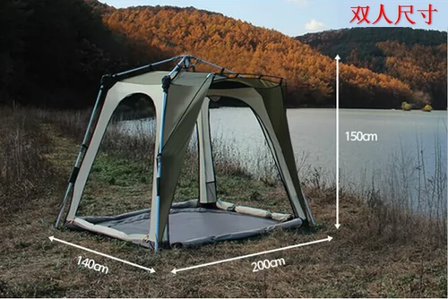Уличная автоматическая двухэтажная ветрозащитная палатка для рыбалки для двоих, полностью автоматический