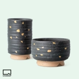 Керамический креативный черный цветочный горшок