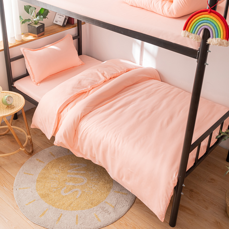 Lotus Root Colorstudent dormitory Cartoon sheet Quilt cover Three piece set 1.2 Make the bed up and down staff dorm Single person Quilt cover 1.5 rice
