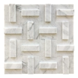 Белая мраморная мозаика на стену, 3D, ископаемые