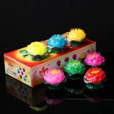 Yongcheng Wax Ploating Water Pack Crystal Landscape Lotus Lotus Latus Land Желаем желать молиться за предоставление фонаря Лотос Лотос Свеча