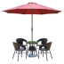 Đồ gỗ ngoài trời ô dù ngoài trời bảng và ghế kết hợp cà phê vườn giải trí ghế wicker ba năm mảnh phù hợp với với ô mặt trời