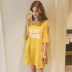 17 Hàn Quốc phiên bản của thai sản dress mùa hè cotton thai sản dress loose strapless phần dài nửa tay áo váy mùa hè váy