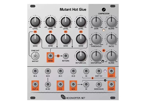 Мутант Hexinverter Mutant Hot Got Got Analog Bus Mixer Синтетический модуль смешивания модуль