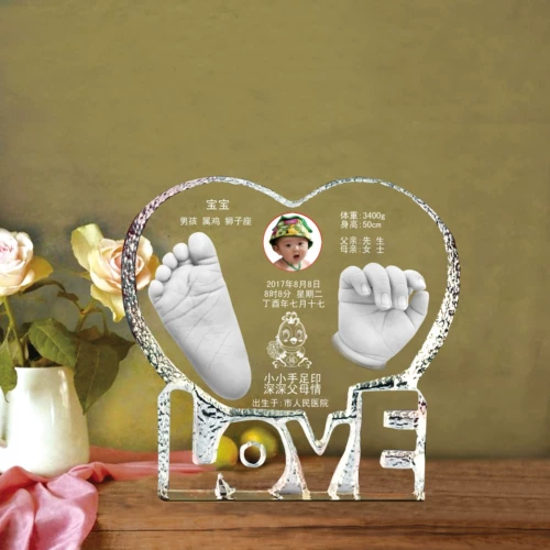 Детские отпечатки рук и ног, индивидуальный сувенир для новорожденных, детский браслет из кварца ручной работы