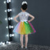 Trẻ em mới của công chúa váy trẻ em của fluffy váy cô gái hiện đại trang phục múa sequins váy đầy màu sắc điệp khúc phù hợp với đồ tết cho bé trai Trang phục