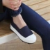 Hàn quốc Dongdaemun đích thực WHIENS răng cưa muffin nền tảng vải giày thường thấp để giúp một bàn đạp phẳng giày của phụ nữ