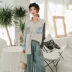 Áo sơ mi sọc nữ mùa hè dài tay 2018 mới Hàn Quốc phiên bản Hồng Kông hương vị retro lỏng lẻo khâu áo