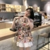 Mùa hè 2019 của nữ sinh Nhật Bản cô gái nhỏ tươi hoạt hình in áo sơ mi cổ tròn tay ngắn hoang dã - Cộng với kích thước quần áo Cộng với kích thước quần áo