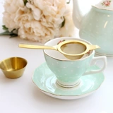 Комплект, золотой чайный сервиз из нержавеющей стали с аксессуарами, послеобеденный чай, мундштук, европейский стиль