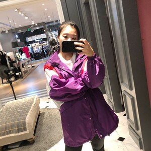 GHF MOCO2018 mùa thu mới retro hit màu dây kéo lỏng thường kích thước lớn áo gió kem chống nắng áo khoác nữ 102