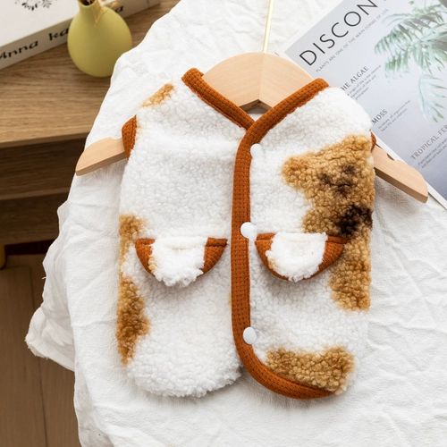 Осень и зимняя баранина бархатный жилет медведь маленькая собака Померанская собачья одежда плюшка, чем одежда для домашних животных с пандой