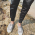 Tachibana mùa xuân mỏng quần da nam pu leather khâu giản dị hậu cung chùm feet chín quần Hàn Quốc phiên bản của bàn chân quần thủy triều Quần da