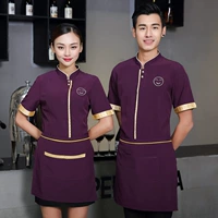 (Верх + Фартук) Короткие рукава для женщин -фиолетового