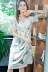 Đồ ngủ nữ mùa hè gợi cảm băng lụa ngắn tay mỏng phần váy ngủ ngọt ngào Phiên bản Hàn Quốc của lụa thật kích thước lớn có thể mặc bên ngoài dịch vụ gia đình - Đêm đầm