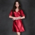 Đồ ngủ của Phụ Nữ Mùa Hè Lụa Ngắn Tay Áo Hàn Quốc Ren Sexy Silk Lỏng Kích Thước Lớn Băng Mỏng Lụa Nightdress Nhà Dịch Vụ