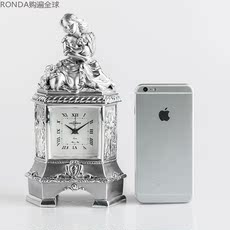 Будильник 意大利进口 linea argenti手工镀银欧式复古台钟时钟姊妹拥情25cm