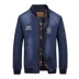 áo jacket Battlefield Jipu Mùa thu và mùa đông Áo khoác denim của nam giới Cổ điển Kích thước lớn Hàng đầu Áo khoác bảo hộ lao động thường ngày Áo khoác nhung của nam giới Cổ áo bóng chày áo khoác dáng dài Áo khoác