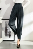 Вельветовые приталенные демисезонные штаны для отдыха, высокая талия, по фигуре, подходит для подростков