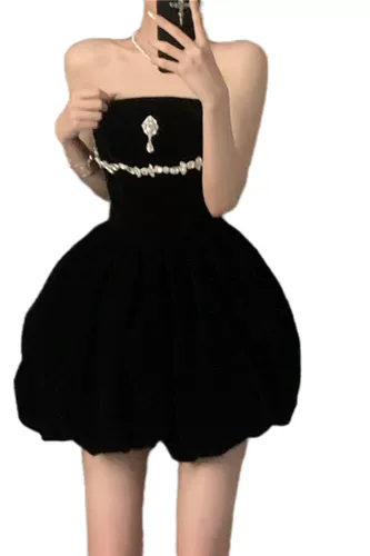 Черный топ без лямок для принцессы, выпускной вечер, высокая талия