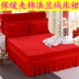 Mùa thu và mùa đông flannel quilted bed bed bed đơn mảnh dày ấm cộng với bông giường nhóm giường trải giường bao gồm gối drap giường có viền Váy Petti