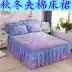 Váy ngủ bằng vải cotton dày phủ giường đơn mảnh phiên bản Hàn Quốc của bộ công chúa giường ngủ chống trượt Simmons trải giường váy 1,8m