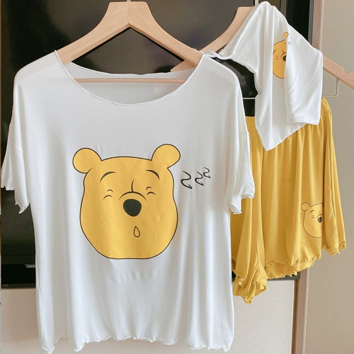 Летняя пижама, тонкий хлопковый комплект, шорты для отдыха, сшита из модала, короткий рукав