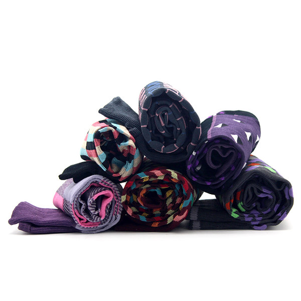 Корова джентльмен вязание мерсеризованный мужские носки пестрый полоса решетки сын смешанные цвета яркий в чулки сын при покупки 1 вещи - 1 в подарок