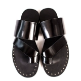 Оригинальные дизайнерские кожаные сандалии, тапочки, 2022, из натуральной кожи
