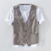 Áo vest sọc kẻ mùa hè mặc xu hướng nam mùa hè lỏng băng lụa cotton tay áo vest - Áo vest cotton áo vest nam tuổi 50 Áo vest cotton