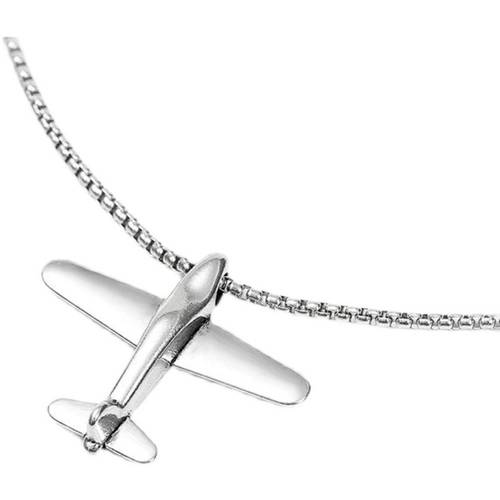 Глянцевое ожерелье из нержавеющей стали, самолет, подвеска, длинный универсальный аксессуар, в стиле панк