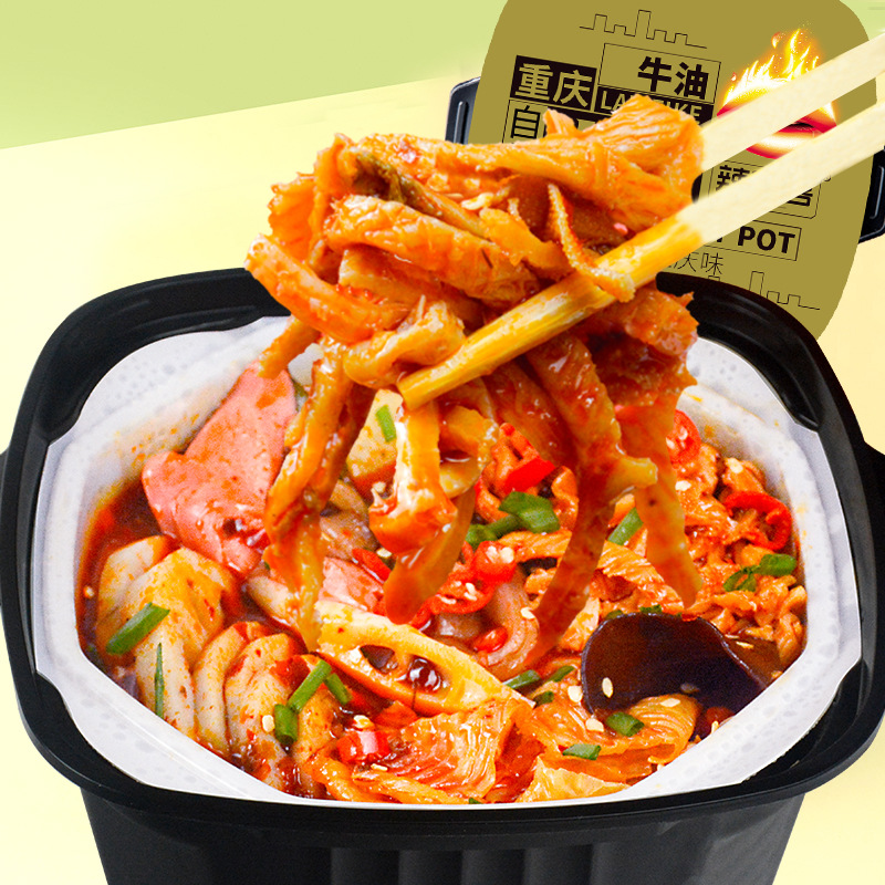Beef Tripe Self Heating Hot Pot 370G * 1 BoxSpicy guest Tripe AutoTherm Small hot pot Vermicelli Wide powder Vegetables self-help Instant food Set meal A box 24 box food