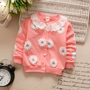 Cô gái Cardigan 1-2-3 tuổi và một nửa nữ bé mùa thu bông dài tay áo khoác bé áo khoác áo khoác 3-6-9 tháng