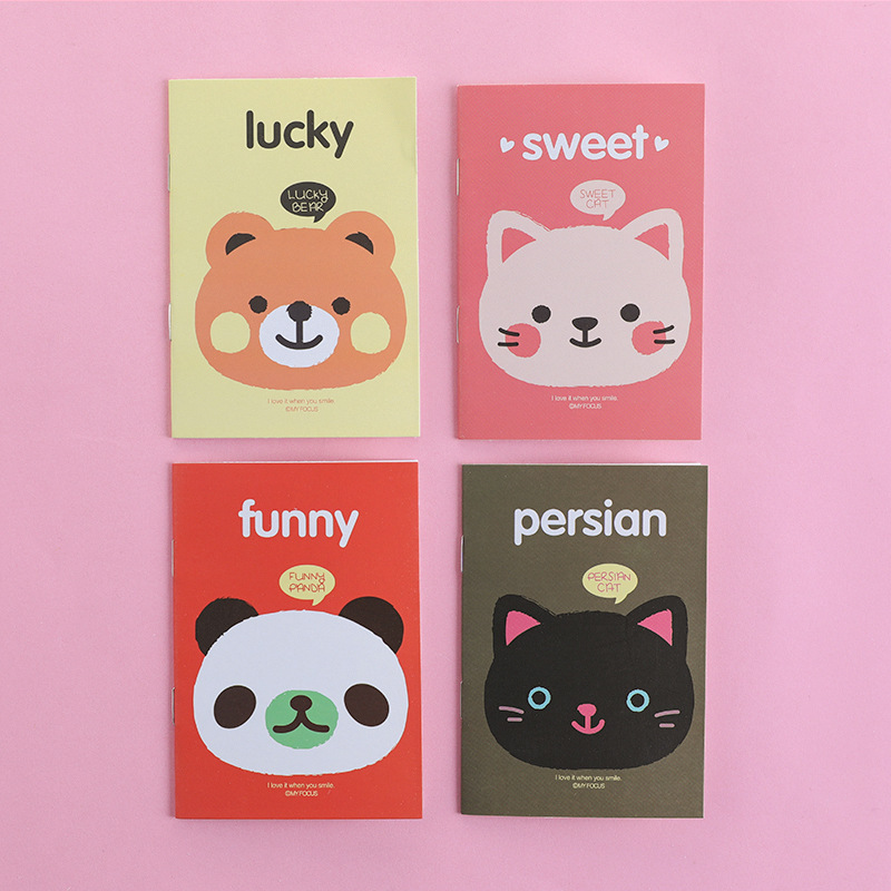 21 ᦇ Kitten Head SeriesWith you Stationery Little book Cartoon Notepad Soft copy kindergarten pupil prize Little gift gift