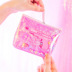 Nhật Bản PVC kết cấu bằng laser hạt dễ thương dây kéo ví nhỏ lưu trữ túi mỹ phẩm túi đồ lặt vặt túi ví mini nữ Ví tiền