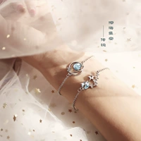 5355II Thanh Đảo Eraser Trang sức Blue Glass Fantasy Planets Honeycomb Cosmic Aurora Star Fashion Bracelet - Vòng đeo tay Clasp thạch anh tóc vàng