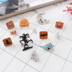 Thanh Đảo Eraser Trang sức Halloween Bộ sưu tập Mèo Ghost Geometry Moon Pumpkin Skull Bông tai Trâm - Trâm cài huy hiệu cài áo Trâm cài