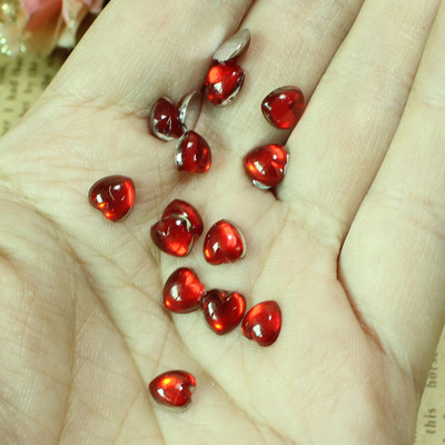 taobao agent Garnet small resin heart shaped, handmade, 7mm, 50 pieces