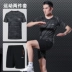 Mùa hè 2019 Li Ning bộ đồ thể thao tay ngắn nam áo thun hai mảnh thể dục nam - Thể thao sau Thể thao sau