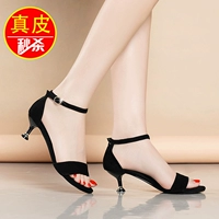 Сандалии, черная универсальная обувь, из натуральной кожи