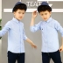 Quần áo trẻ em cậu bé áo sơ mi 2018 mới mùa xuân và mùa thu Hàn Quốc phiên bản của áo sơ mi dài tay trẻ em trong áo trẻ em lớn áo sơ mi mỏng