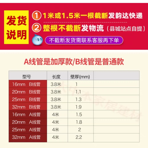 Инсфил/Lianlang PVC Проволочная трубка 16 синий -Red 4 -точка 20 -линейная труба тяжелый трубопровод Установлен Установлен Электрический комплект 25