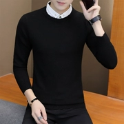 Áo sơ mi cổ lọ màu đơn sắc áo len nam hai đầu mảnh mai Thanh niên Hàn Quốc kinh doanh bình thường nam mặc áo len