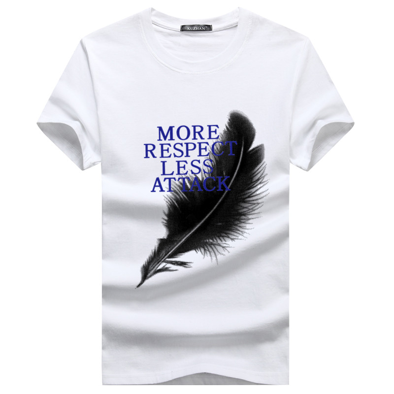 The Feathers Are Whitenew pattern personality Chinese style Dragon printing Crew neck man Short sleeve T-shirt easy Big size cotton summer Fat guy men's wear Tide t