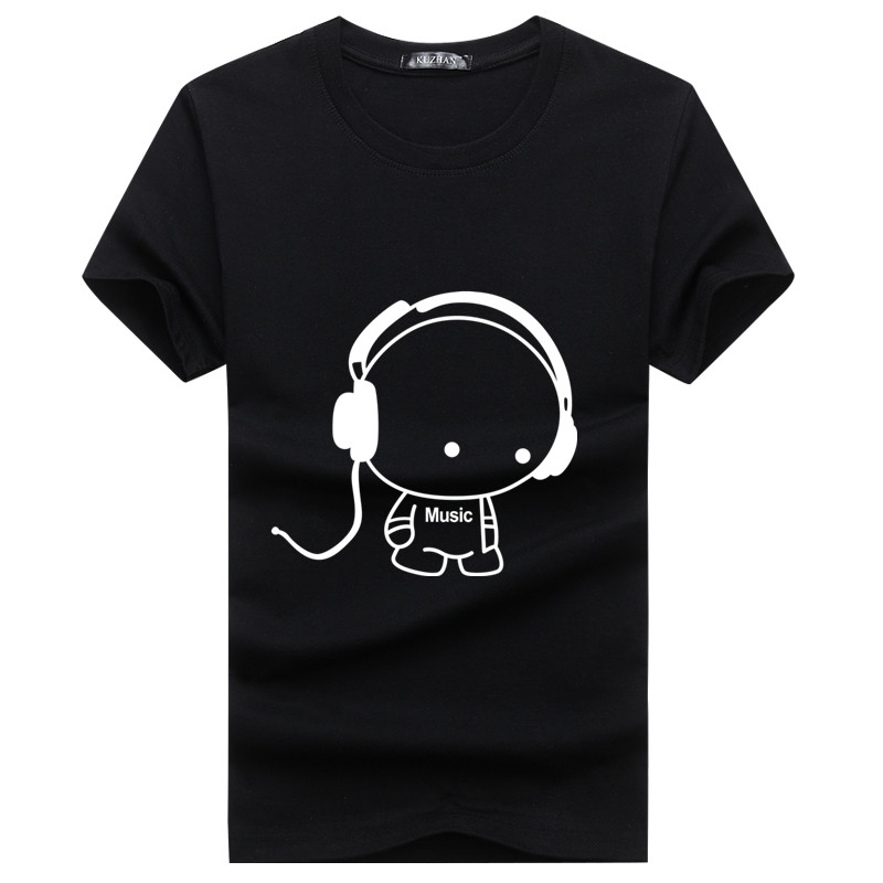 Children's Earphone Blacknew pattern personality Chinese style Dragon printing Crew neck man Short sleeve T-shirt easy Big size cotton summer Fat guy men's wear Tide t