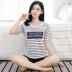 Giản dị đồ ngủ của phụ nữ cotton ngắn tay quần short phù hợp với Hàn Quốc ladies cartoon bông kích thước lớn sinh viên dịch vụ nhà mùa hè Bộ Pajama