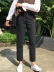 Mùa thu mới của phụ nữ Hàn Quốc cao eo đen quần giản dị quần dài chín quần quần jeans mỏng học sinh - Cộng với kích thước quần áo