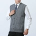 Trung niên quần áo nam cộng với nhung độn vest cha mùa thu và mùa đông mô hình kích thước lớn lỏng đan áo len cardigan vest vest
