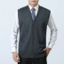 Trung niên quần áo nam cộng với nhung độn vest cha mùa thu và mùa đông mô hình kích thước lớn lỏng đan áo len cardigan vest vest